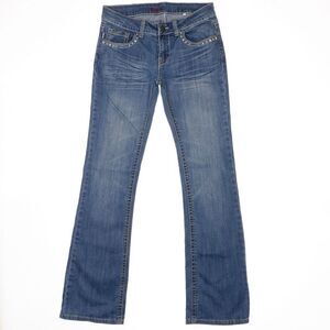 Baker Street Bootcut Jeans Juniors 5 Embellished Blue Denim Stretch 28x31.5